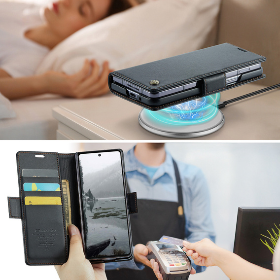 CASEME Litchi Wallet flip case for Samsung Galaxy Z Fold7 5G