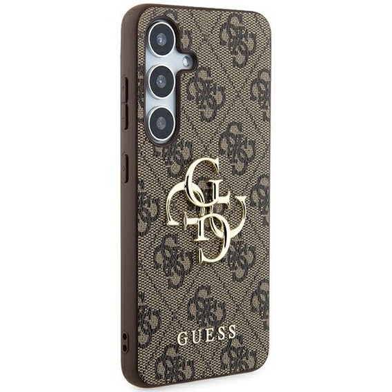 GUESS Case for Samsung Galaxy A55, 4G Big Metal Logo, brown