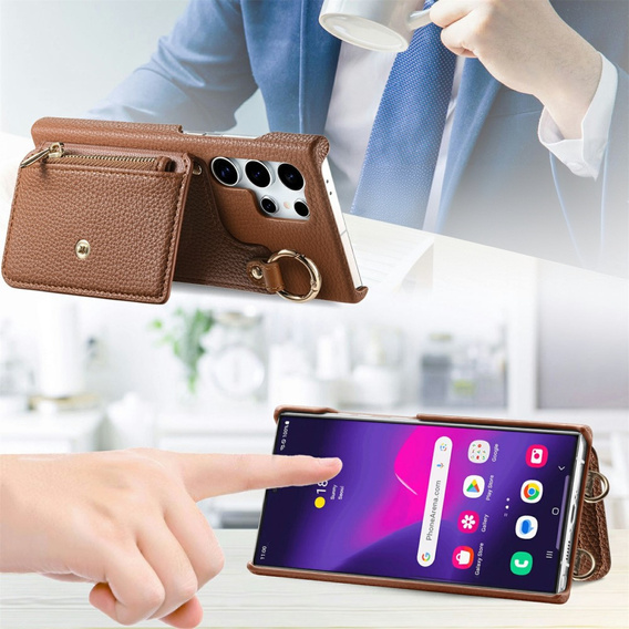 Case for Samsung Galaxy S25 Ultra, GKK Leather, black