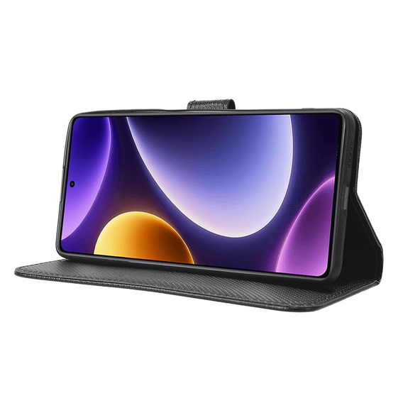 Flip case for Poco F5 5G, Wallet Smart Magnet, black