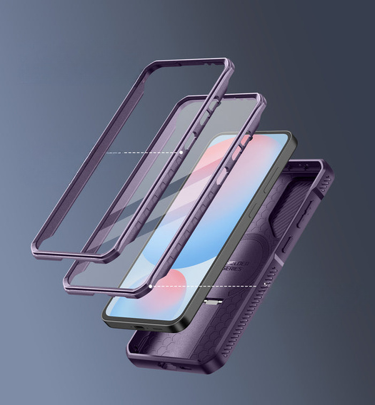 Armored case for Samsung Galaxy S24 FE, Dexnor Full Body (Two Frames), purple