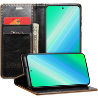 Flip case for Samsung Galaxy S23, ERBORD Waxy Wallet, brown
