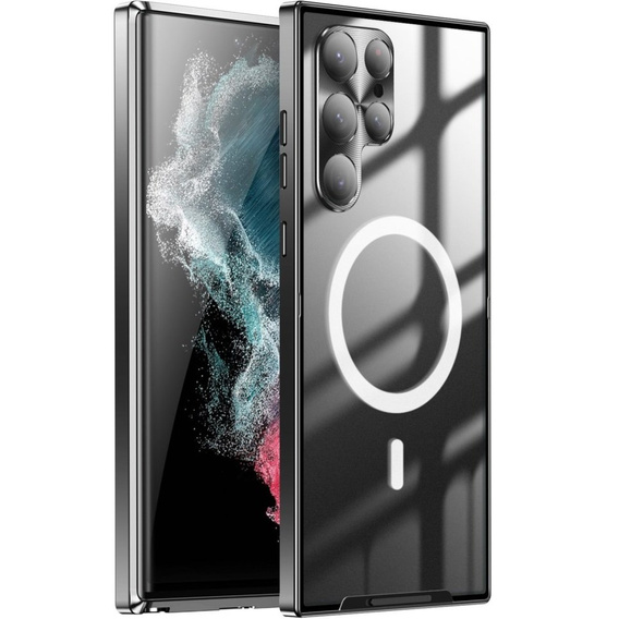 Camera Protection Case for Samsung Galaxy S22 Ultra, CamShield MagSafe, transparent / black