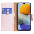 Flip case for Samsung Galaxy M33 5G, Wallet Litchi Magnet, pink rose gold