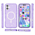 Case for iPhone 17, for MagSafe, glitter, translucent purple