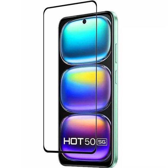 3D Tempered Glass for Infinix Hot 50 4G, black frame