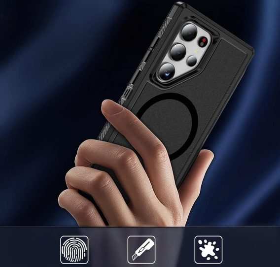 Case with frame for Samsung Galaxy S24 Ultra, for MagSafe, black