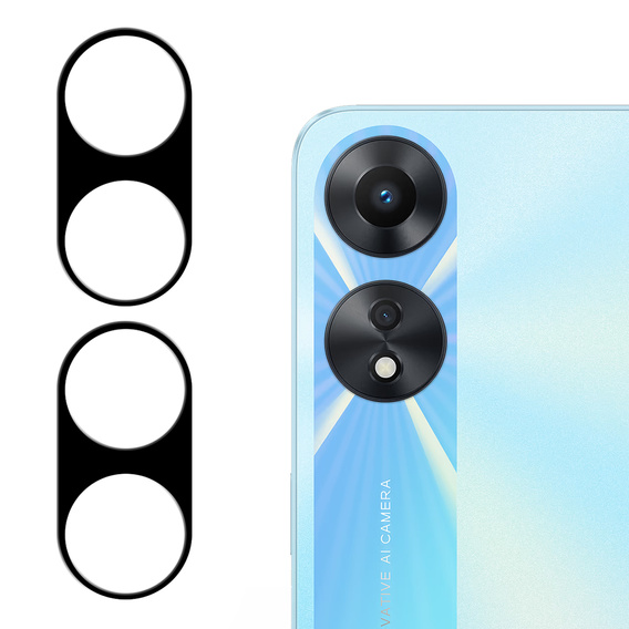 2x ERBORD tempered glass for camera to Oppo A78 5G, black