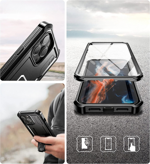 Armored case for iPhone 14 Pro Max, Dexnor Full Body, black
