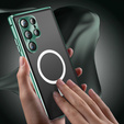 Magnetic Dual Glass MagSafe case for Samsung Galaxy S25 Ultra, green