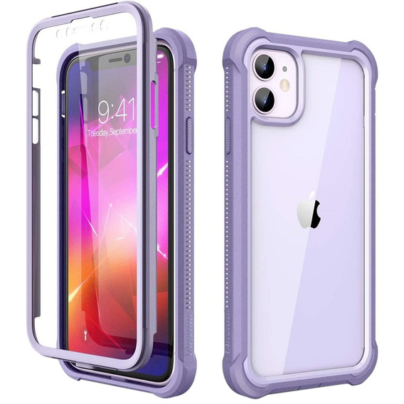 Case for iPhone 11, Dexnor Full Body Rugged, transparent / purple