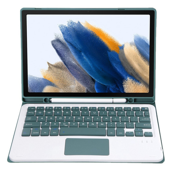 Case + keyboard Samsung Galaxy Tab A8 10.5 X200 / X205, Touchpad, dark green