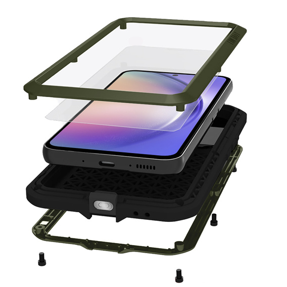 Love Mei Case for Samsung Galaxy A54 5G, armored with glass, green