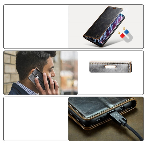 CASEME flip case for Samsung Galaxy S9, Waxy Textucoffee, coffee