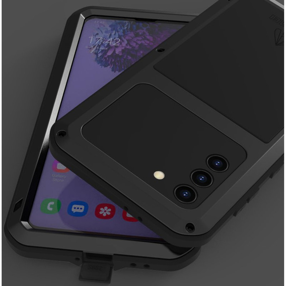 Love Mei Case for Samsung Galaxy S21+ Plus, armored with glass, black