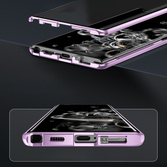 Case for Samsung Galaxy S23, Magnetic Dual Glass, purple