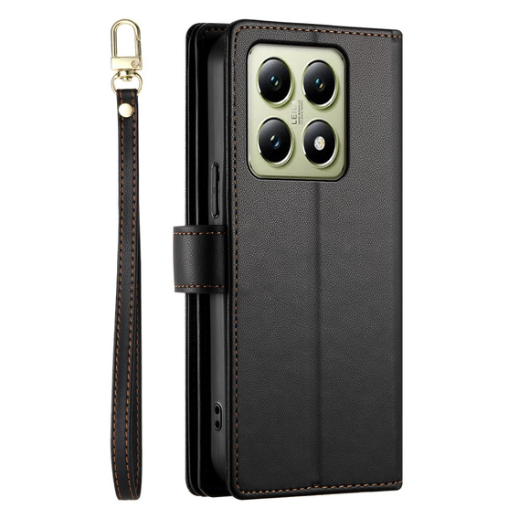 Flip case for Xiaomi 14T, Wallet Zipper Pocket, black