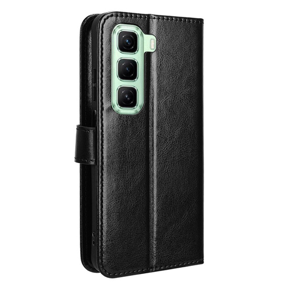 Flip case for Infinix Hot 50 4G, Crazy Horse Wallet, black