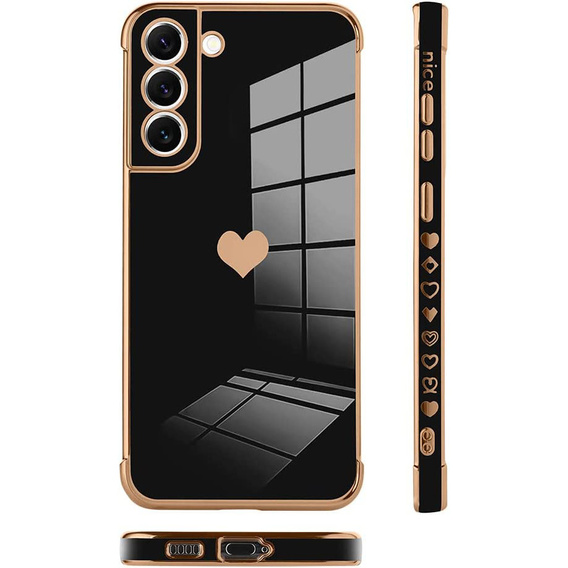 Case for Samsung Galaxy S22, Electro heart, black