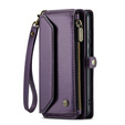 Case CASEME for Samsung Galaxy A55 5G, RFID Leather Wallet, with shoulder strap, purple