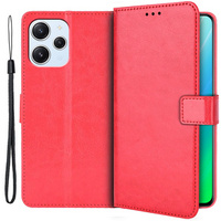 Flip case for Xiaomi Redmi 12, Crazy Horse Wallet, red