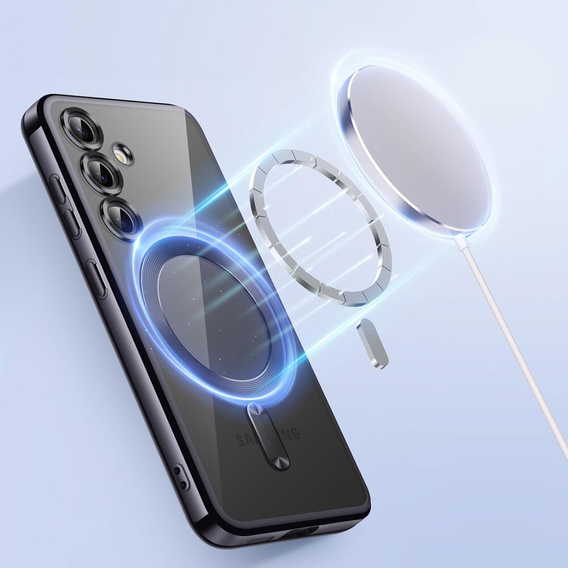 Case for Samsung Galaxy S24+ Plus, Electro MagSafe, black + Screen Glass