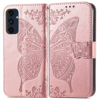 Flip case for Samsung Galaxy A16, Butterfly, pink rose gold