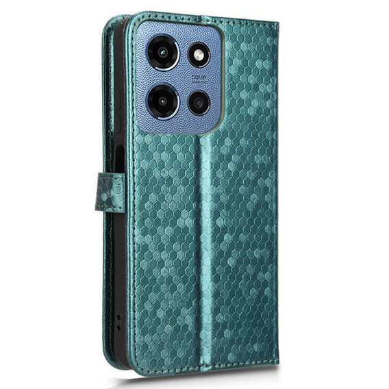 Flip case for Motorola Moto G86 Power 5G, Wallet Rhombus, green