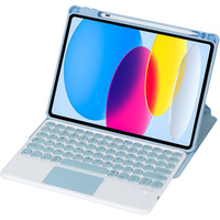 Keyboard case for iPad 11" 2025 A16 (11 gen.) / iPad 10.9" 2022 (10 gen.), Rotary 360° Leather, light blue