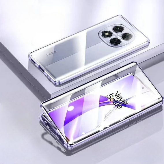 Case for Xiaomi Redmi Note 14 Pro, Magnetic Dual Glass, purple