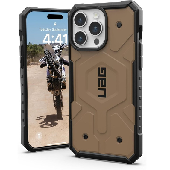 Urban Armor Gear Case for iPhone 15 Pro Max, Pathfinder MagSafe, brown