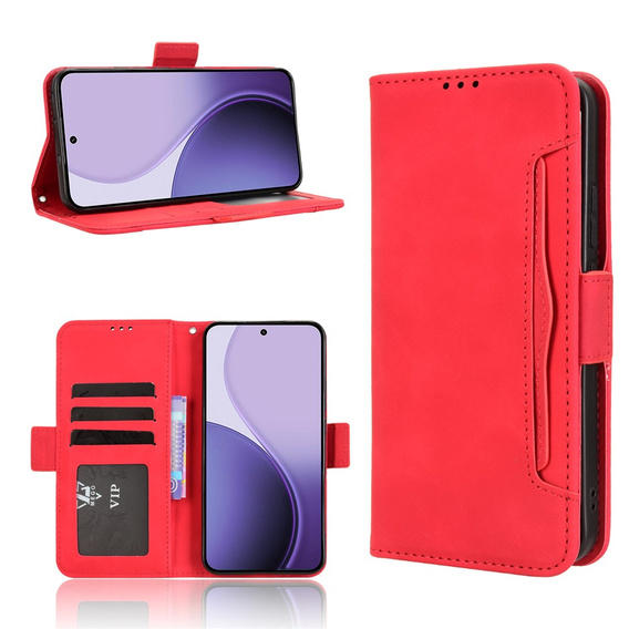 Flap case for Oppo Reno 14, Card Slot, wallet, red