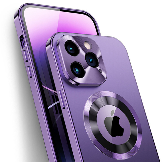Case for iPhone 13 Pro Max, Dual Glass, for Magsafe, purple