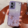 Case for Motorola Moto G24 / G24 Power / G04, Glitter Flower, purple
