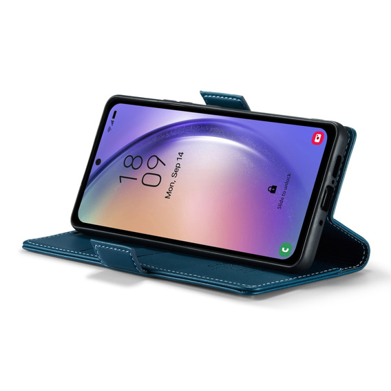 CASEME flip case for Samsung Galaxy A54 5G, Litchi Wallet, blue