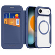 Dux Ducis case for iPhone Air, Skin X Pro, with flap, for MagSafe, navy blue
