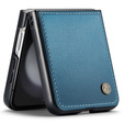 Case for Samsung Galaxy Z Flip7 FE / Z Flip6, CASEME Litchi Leather, blue
