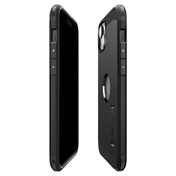 Spigen case for iPhone 15, Tough Armor Mag MagSafe, black + 9H Tempered Glass