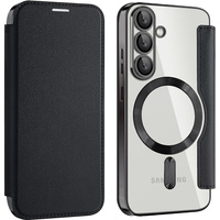 Flip case for Samsung Galaxy S25+ Plus, RFID Wallet MagSafe CamShield, black