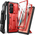 Case for Samsung Galaxy S24 Ultra, Tongate MECH with belt clip, red