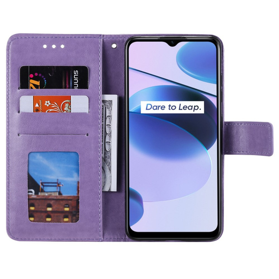 Flip case for Realme C35, Mandala, blue