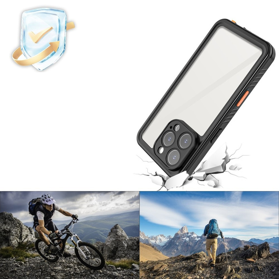 IP68 Waterproof Case for iPhone 16 Pro, black