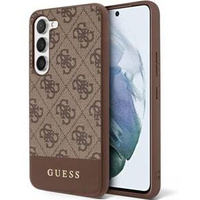 GUESS Case for Samsung Galaxy S24+ Plus, 4G Bottom Stripe, brown