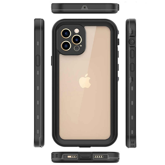 IP68 Waterproof Case for iPhone 12 Pro, Redpepper, black