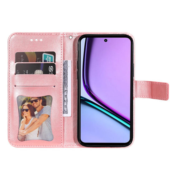 Flip case for Realme C67, Mandala, pink rose gold