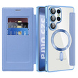 Flip case for Samsung Galaxy S25 Ultra, RFID Wallet MagSafe CamShield, blue