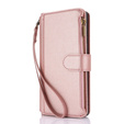 Flip case for Samsung Galaxy S24 Ultra, Wallet Zipper Pocket RFID, with shoulder strap, black