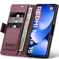 ERBORD Glossy Litchi flip case for Xiaomi Redmi Note 15 5G