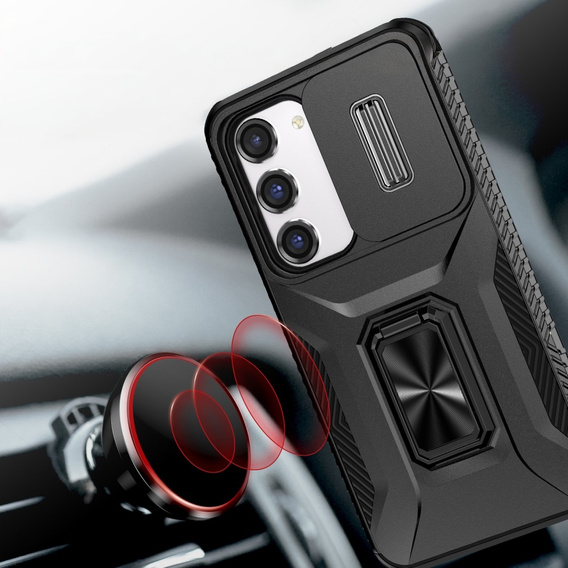 Case for Samsung Galaxy S23, Slide Lens Lid, Black