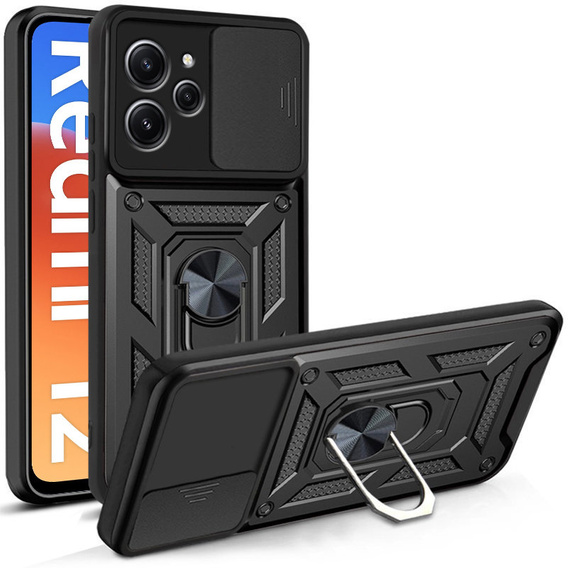 Case for Xiaomi Redmi 12, CamShield Slide, black